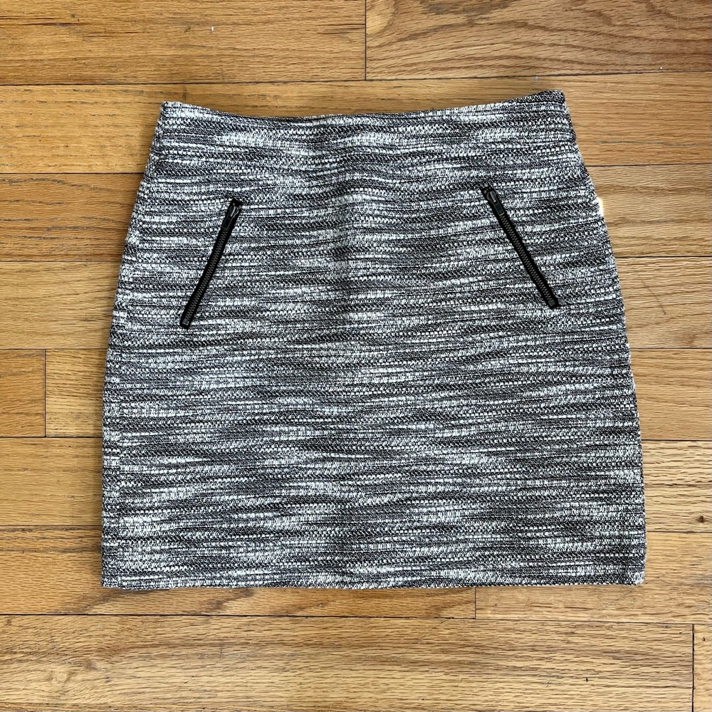 LOFT Black & White Mini Skirt